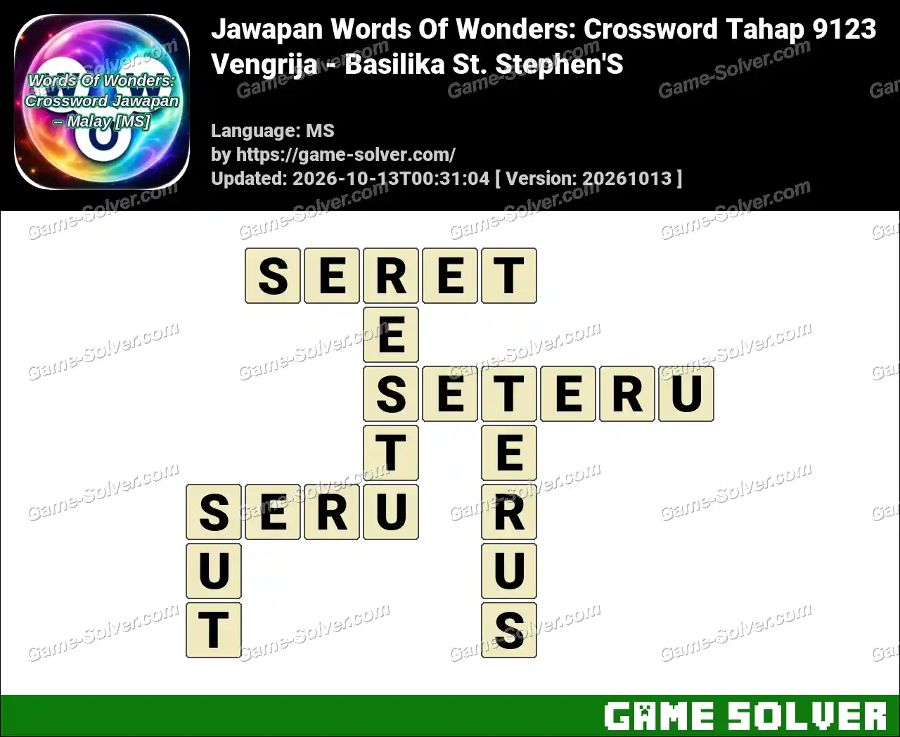 Jawapan Words Of Wonders: Crossword Tahap 9123 – Vengrija – Basilika St. Stephen’S